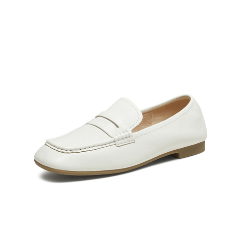 TATA/他她2025秋商场同款时尚简约休闲圆头女乐福鞋新款YXQ01CA5