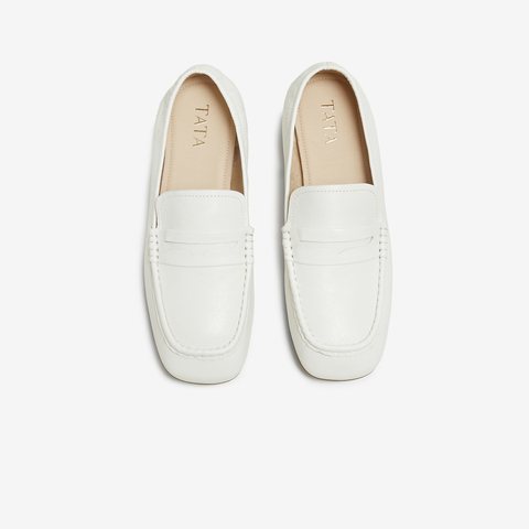 TATA/他她2025秋商场同款时尚简约休闲圆头女乐福鞋新款YXQ01CA5