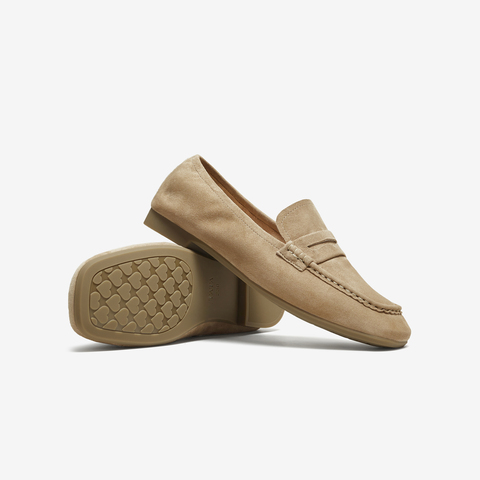 TATA/他她2025秋商场同款时尚简约休闲圆头女乐福鞋新款YXQ01CA5