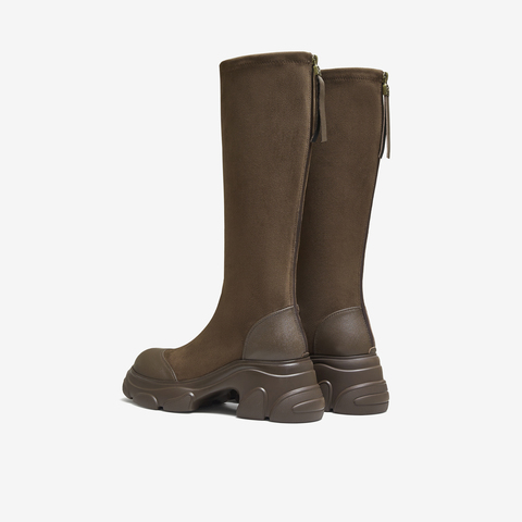 TATA/他她2025冬时尚休闲女靴百搭弹力瘦瘦靴新款CEG06DG5