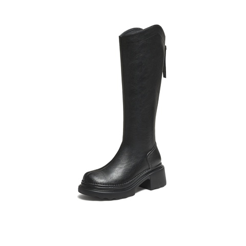 TATA/他她2025冬百搭时尚简约女骑士靴新款CF401DG5