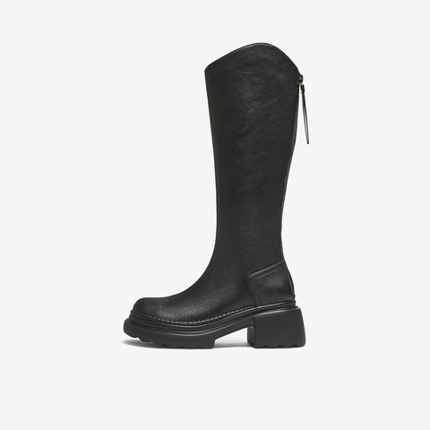 TATA/他她2025冬百搭时尚简约女骑士靴新款CF401DG5