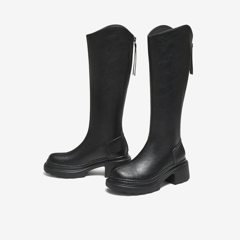 TATA/他她2025冬百搭时尚简约女骑士靴新款CF401DG5