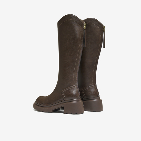 TATA/他她2025冬百搭时尚简约女骑士靴新款CF401DG5