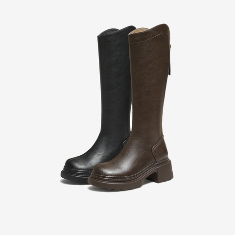 TATA/他她2025冬百搭时尚简约女骑士靴新款CF401DG5