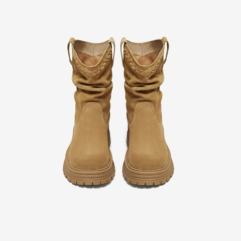 TATA/他她2025冬日常时尚休闲西部靴新款CHT01DS5