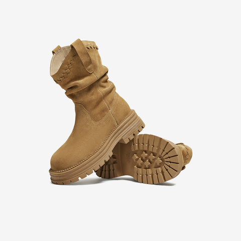 TATA/他她2025冬日常时尚休闲西部靴新款CHT01DS5