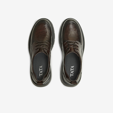 TATA/他她2025冬商场同款纯色舒适百搭休闲皮鞋男新款OFM01DM5
