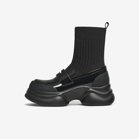 TATA/他她2025秋时尚休闲乐福袜靴女新款CCJ02CZ5