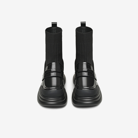 TATA/他她2025秋时尚休闲乐福袜靴女新款CCJ02CZ5