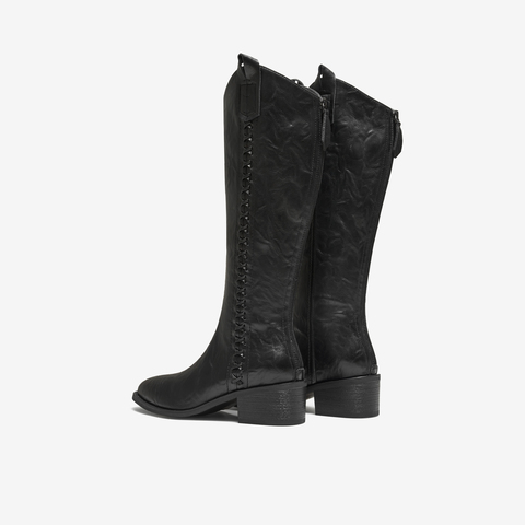 TATA/他她2025冬商场同款女时尚休闲西部靴新款UWL01DG5