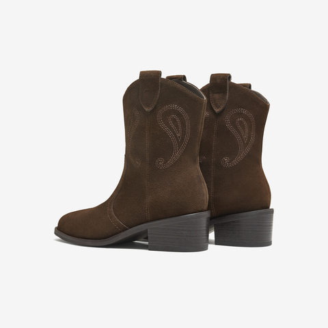 TATA/他她2025冬商场同款复古女时尚休闲西部靴新款UVW01DZ5