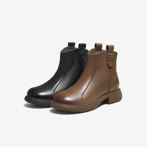 TATA/他她2025冬商场同款百搭时尚休闲短靴新款CF801DD5