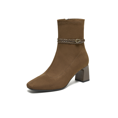 TATA/他她2025冬商场同款百搭时装靴女休闲短靴新款XWY01DZ5