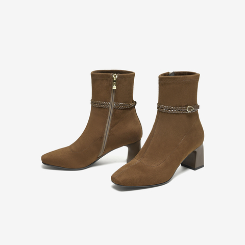 TATA/他她2025冬商场同款百搭时装靴女休闲短靴新款XWY01DZ5