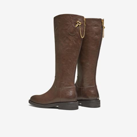 TATA/他她2025冬商场同款百搭时尚简约女骑士靴新款7TGA9DG5