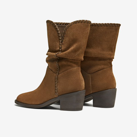 TATA/他她2025冬商场同款女日常时尚休闲西部靴新款NWU01DS5