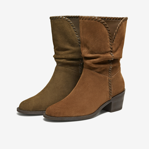 TATA/他她2025冬商场同款女日常时尚休闲西部靴新款NWU01DS5