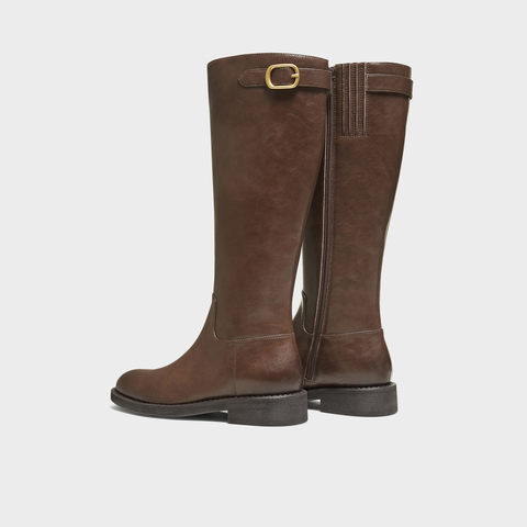 TATA/他她2025冬商场同款百搭时尚简约女骑士靴新款7TGA8DG5