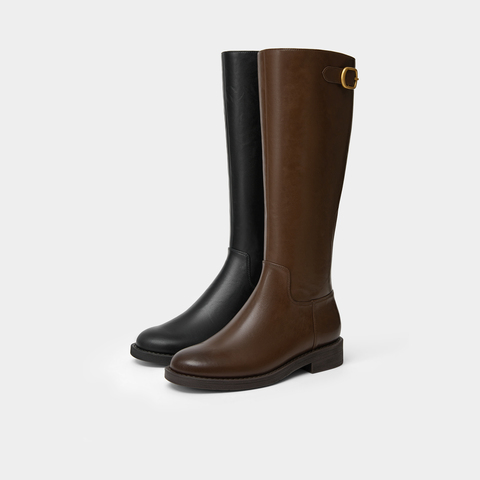 TATA/他她2025冬商场同款百搭时尚简约女骑士靴新款7TGA8DG5