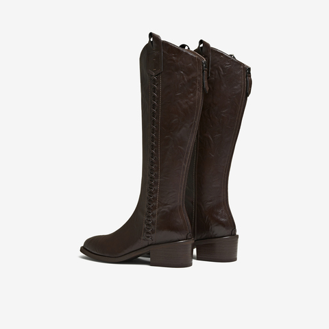 TATA/他她2025冬商场同款女时尚休闲西部靴新款UWL01DG5