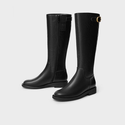 TATA/他她2025冬商场同款百搭时尚简约女骑士靴新款7TGA8DG5