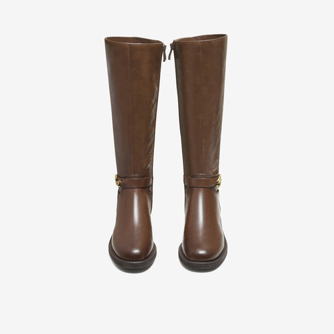 TATA/他她2025冬商场同款复古女时尚休闲骑士靴新款7TGB5DG5