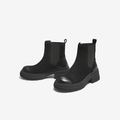 TATA/他她2025冬商场同款百搭简约女切尔西靴新款W3M05DD5