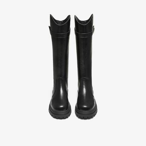 TATA/他她2025冬时尚百搭通勤女骑士靴新款7D283DG5