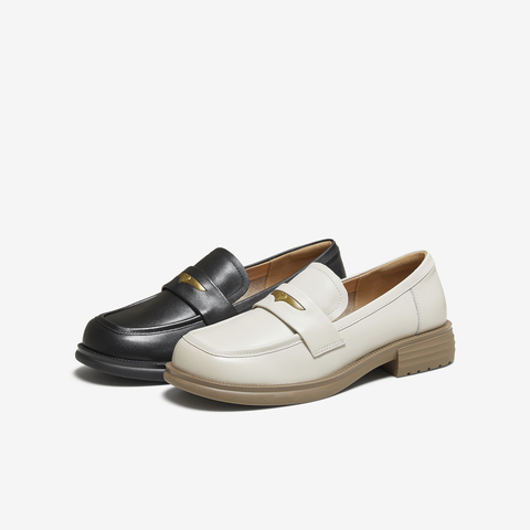 TATA/他她2025秋商场同款时尚休闲圆头女乐福鞋新款CG901CA5