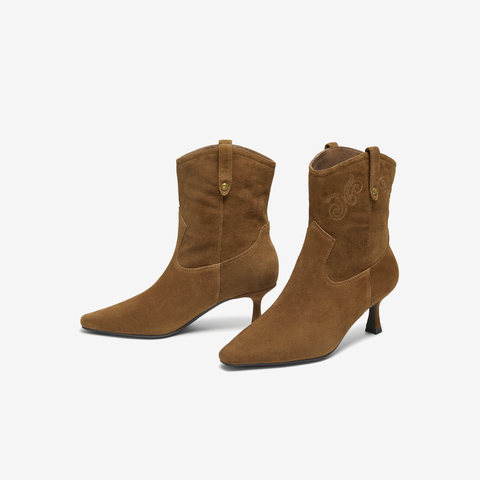 TATA/他她2025冬商场同款百搭时装靴女休闲短靴新款UVV01DZ5