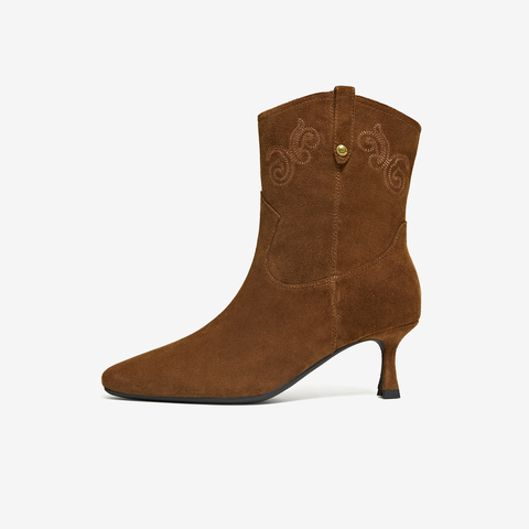 TATA/他她2025冬商场同款百搭时装靴女休闲短靴新款UVV01DZ5