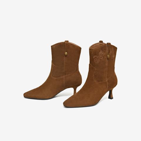 TATA/他她2025冬商场同款百搭时装靴女休闲短靴新款UVV01DZ5