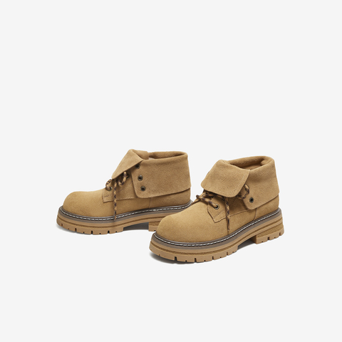 TATA/他她2025冬百搭女复古工装靴时尚短靴新款CG601DD5