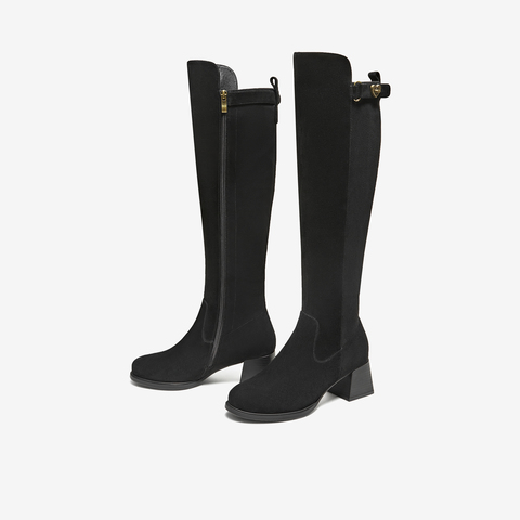 TATA/他她2025冬商场同款时尚休闲女靴百搭弹力靴新款6HD09DC5