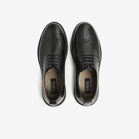 TATA/他她2025春时尚休闲皮鞋英伦风百搭商务德比鞋VZR01AM5