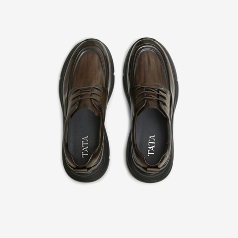 TATA/他她2025秋商场同款纯色舒适百搭休闲皮鞋男新款VQQ01CM5