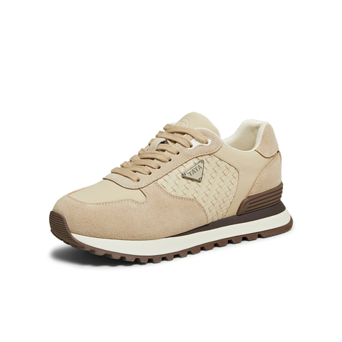 TATA/他她2025秋商场同款厚底阿甘鞋女透气休闲运动鞋新款