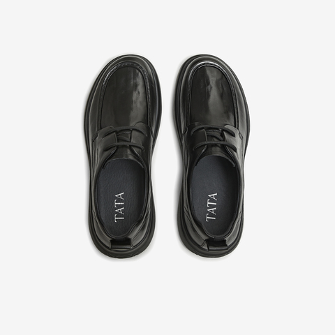 TATA/他她2025秋商场同款时尚休闲圆头厚底男皮鞋新款VQR01CM5