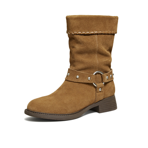 TATA/他她2025冬商场同款百搭通勤时装靴长女靴新款YYL02DS5