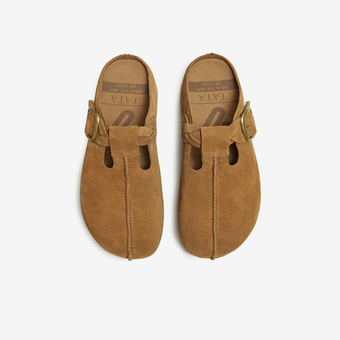 TATA/他她2025秋勃肯鞋女鞋外穿时尚拖鞋后空凉鞋新款4YA01CH5