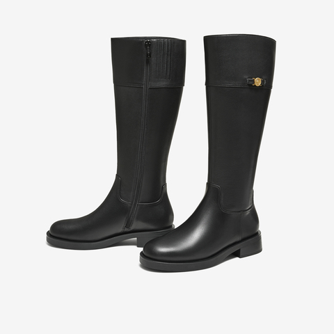 TATA/他她2025冬百搭时尚简约女骑士靴新款7TGC1DG5