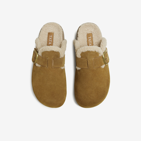 TATA/他她2025冬勃肯鞋女鞋时尚休闲棉拖鞋新款4UL02DH5