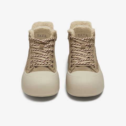 TATA/他她2025冬商场同款厚底板鞋女休闲百搭新款CJF01DD5