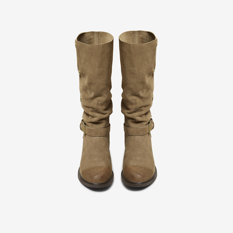 TATA/他她2025冬商场同款百搭女复古时尚长靴新款CKL01DG5