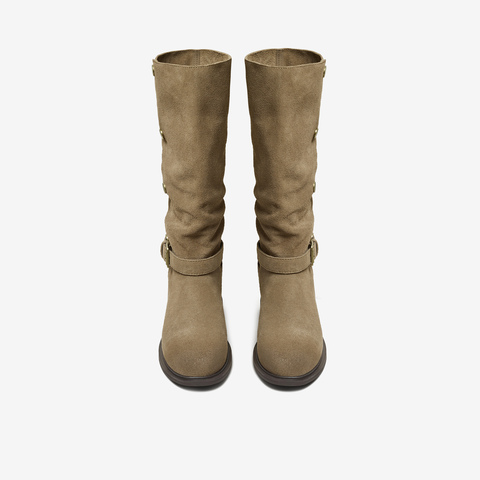 TATA/他她2025冬商场同款百搭女复古时尚长靴新款CKL01DG5