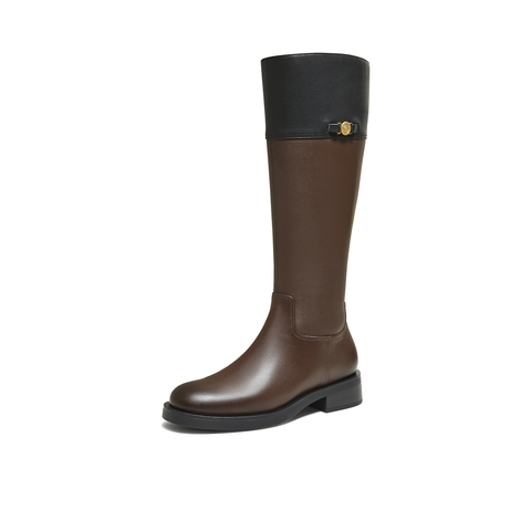 TATA/他她2025冬百搭时尚简约女骑士靴新款7TGC1DG5