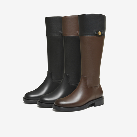 TATA/他她2025冬百搭时尚简约女骑士靴新款7TGC1DG5