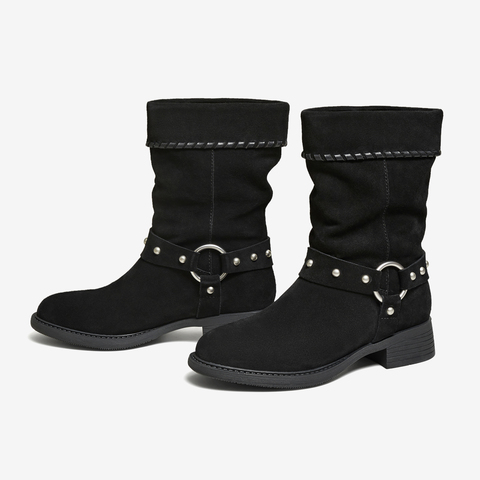 TATA/他她2025冬商场同款百搭通勤时装靴长女靴新款YYL02DS5