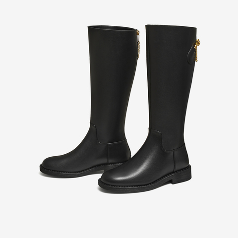 TATA/他她2025冬商场同款百搭时尚简约女骑士靴新款7TGA9DG5